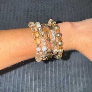 Erimish Gold and Silver Beaded Bracelet Set